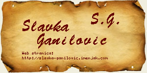 Slavka Ganilović vizit kartica
